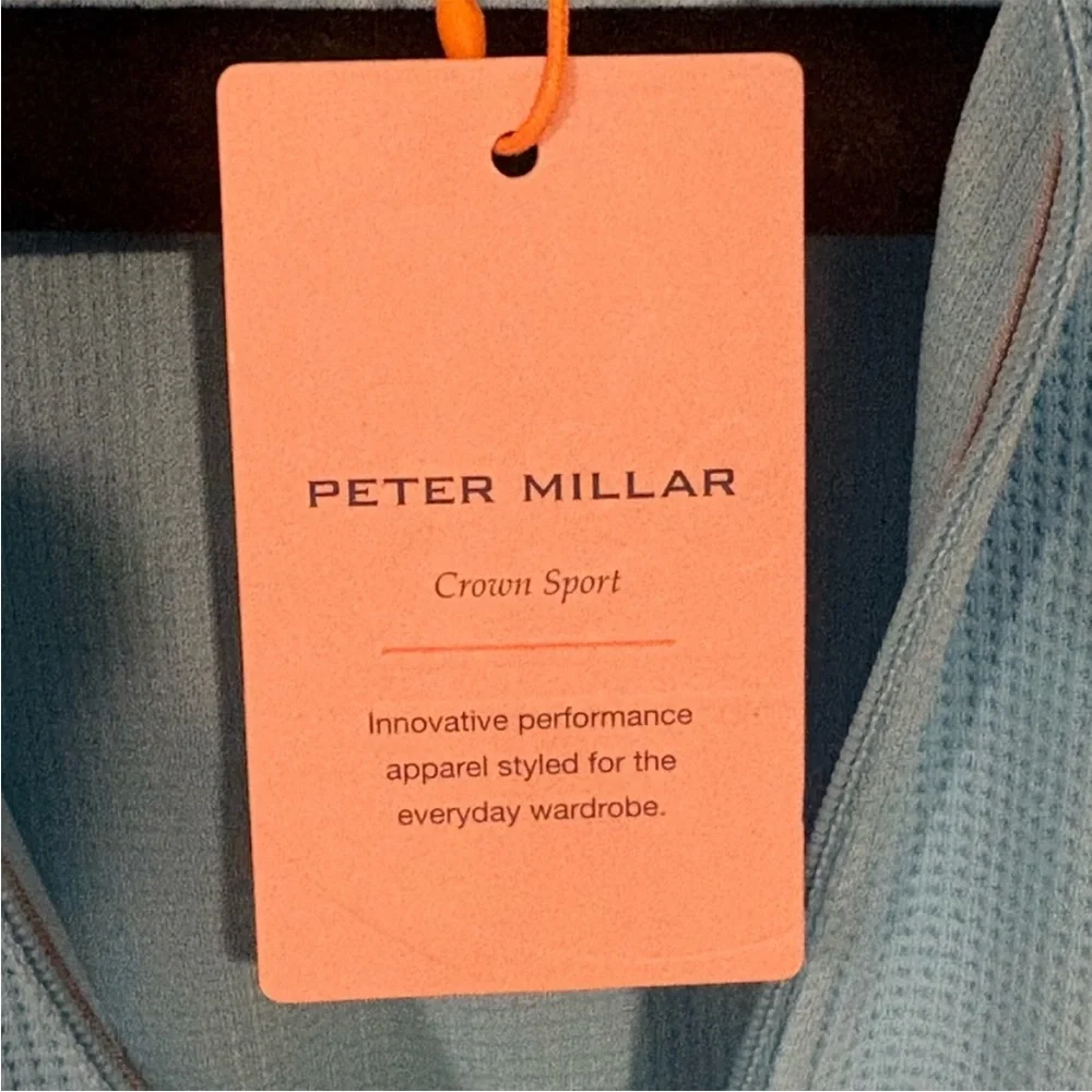 Peter Millar Sky Blue Waffle Knit Pullover - Picture 7 of 12